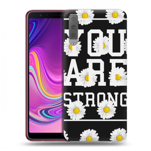 Дизайнерский силиконовый с усиленными углами чехол для Samsung Galaxy A7 (2018) Ромашковый мир