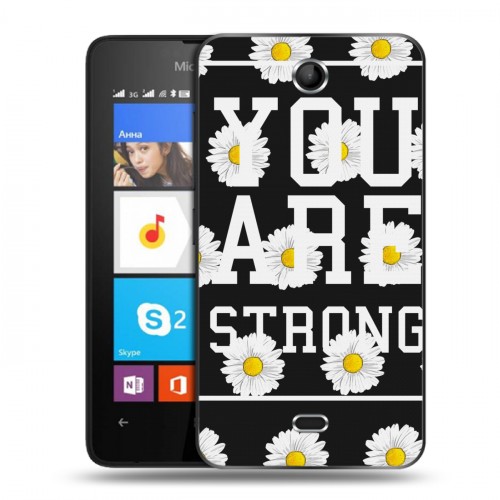 Дизайнерский силиконовый чехол для Microsoft Lumia 430 Dual SIM Ромашковый мир