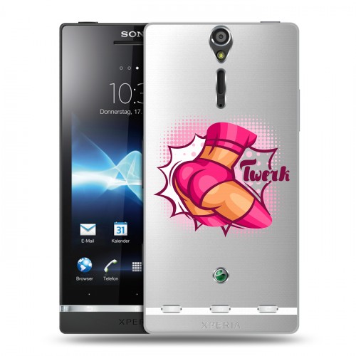 Дизайнерский пластиковый чехол для Sony Xperia S Прозрачное тверк