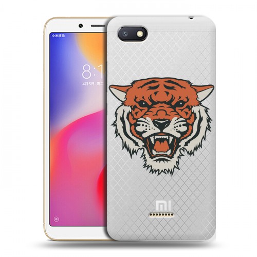 Полупрозрачный дизайнерский пластиковый чехол для Xiaomi RedMi 6A Прозрачные тигры