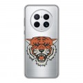 Полупрозрачный дизайнерский силиконовый чехол для Huawei Mate 50 Pro Прозрачные тигры
