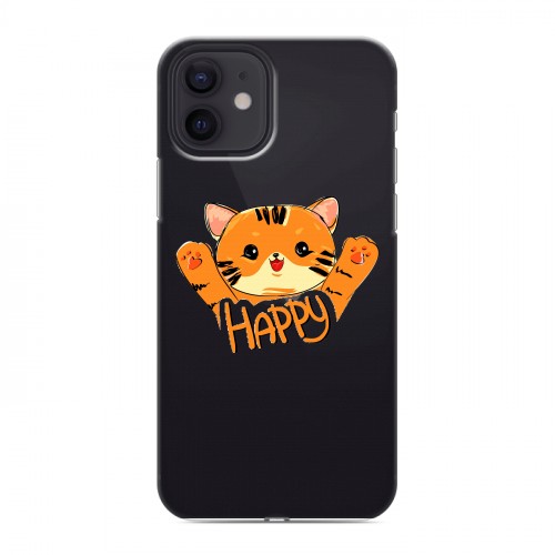Полупрозрачный дизайнерский силиконовый чехол для Iphone 12 Прозрачные тигры