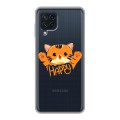 Полупрозрачный дизайнерский пластиковый чехол для Samsung Galaxy A22 Прозрачные тигры