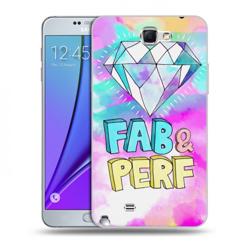 Дизайнерский пластиковый чехол для Samsung Galaxy Note 2 Алмазный Глэм