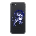 Полупрозрачный дизайнерский силиконовый чехол для Iphone 7 Прозрачные тигры