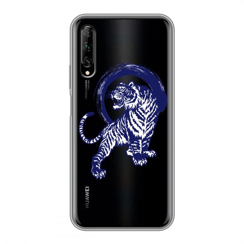 Полупрозрачный дизайнерский силиконовый чехол для Huawei Y9s Прозрачные тигры