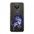 Полупрозрачный дизайнерский силиконовый чехол для Nokia 1.4 Прозрачные тигры