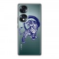 Полупрозрачный дизайнерский силиконовый чехол для Huawei Honor 70 Прозрачные тигры