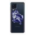 Полупрозрачный дизайнерский пластиковый чехол для Samsung Galaxy A22 Прозрачные тигры