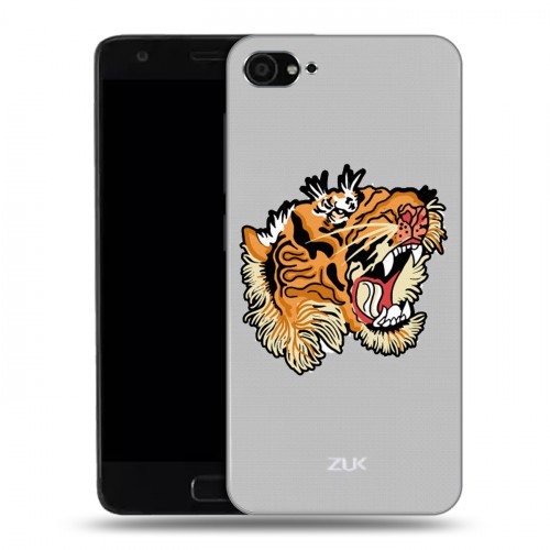 Полупрозрачный дизайнерский силиконовый чехол для ZUK Z2 Прозрачные тигры