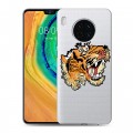 Полупрозрачный дизайнерский пластиковый чехол для Huawei Mate 30 Прозрачные тигры