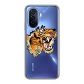 Полупрозрачный дизайнерский пластиковый чехол для Huawei Nova Y70 Прозрачные тигры