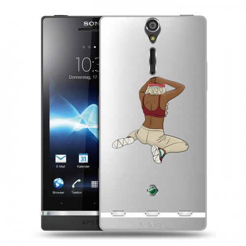 Полупрозрачный дизайнерский пластиковый чехол для Sony Xperia S Прозрачное тверк