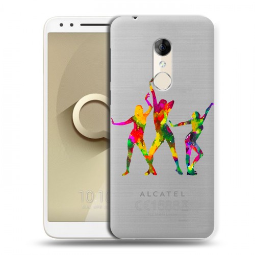 Полупрозрачный дизайнерский пластиковый чехол для Alcatel 3 Прозрачные танцоры