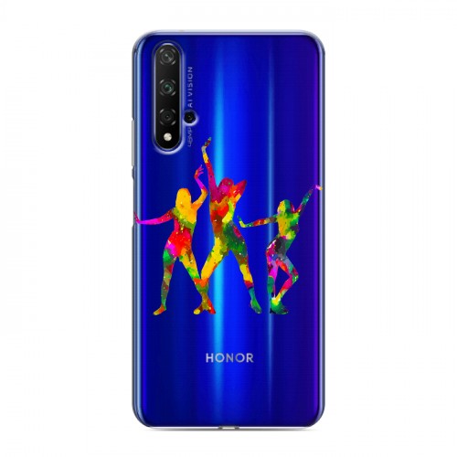 Полупрозрачный дизайнерский пластиковый чехол для Huawei Honor 20 Прозрачные танцоры