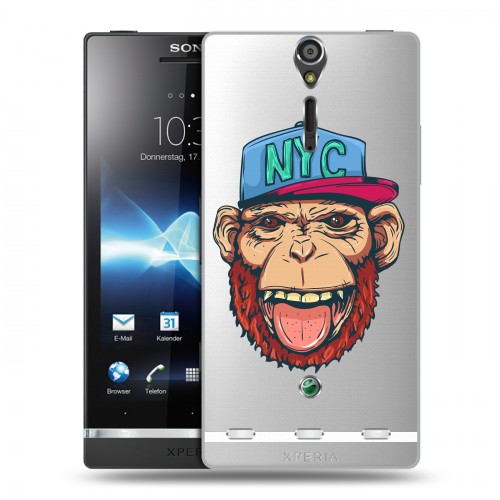 Полупрозрачный дизайнерский пластиковый чехол для Sony Xperia S Прозрачное SWAG