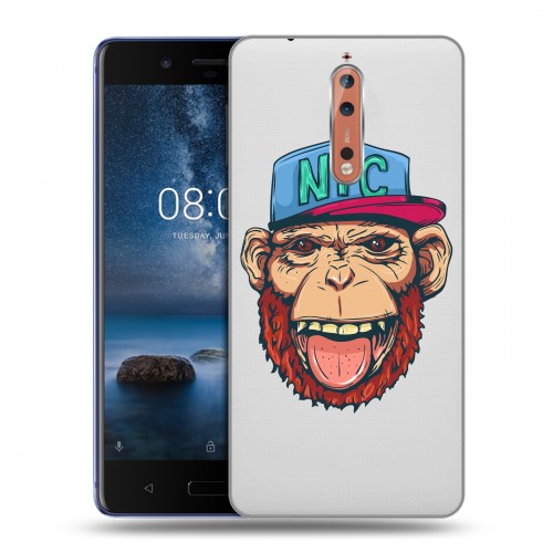 Полупрозрачный дизайнерский пластиковый чехол для Nokia 8 Прозрачное SWAG