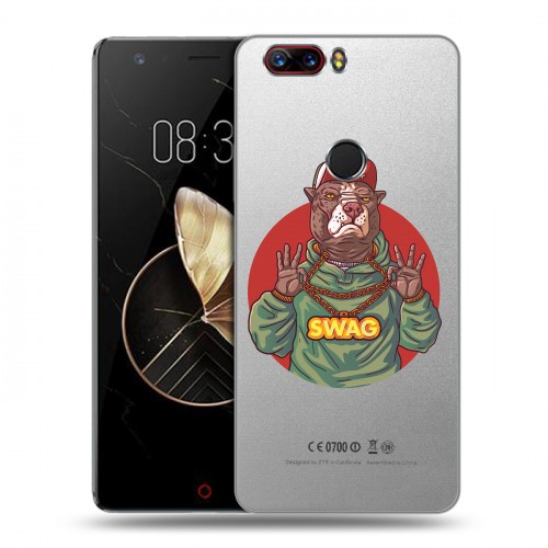 Полупрозрачный дизайнерский пластиковый чехол для ZTE Nubia Z17 Прозрачное SWAG