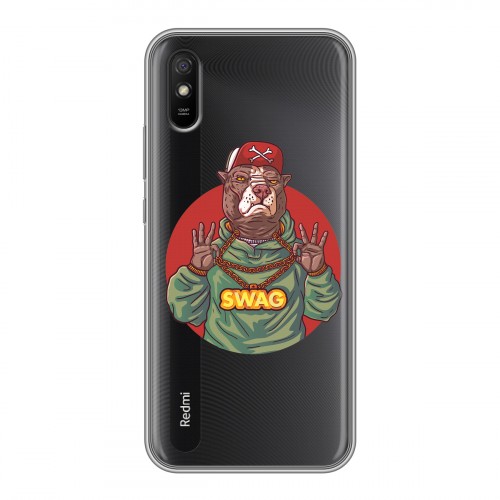 Полупрозрачный дизайнерский силиконовый чехол для Xiaomi RedMi 9A Прозрачное SWAG