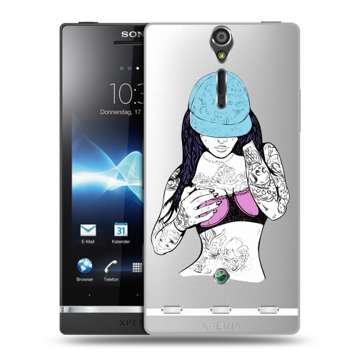 Полупрозрачный дизайнерский пластиковый чехол для Sony Xperia S Прозрачное SWAG