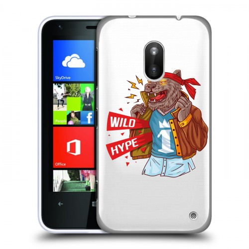 Полупрозрачный дизайнерский пластиковый чехол для Nokia Lumia 620 Прозрачное SWAG