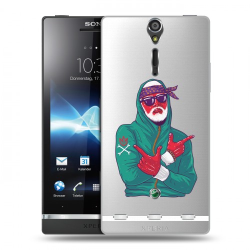 Полупрозрачный дизайнерский пластиковый чехол для Sony Xperia S Прозрачное SWAG