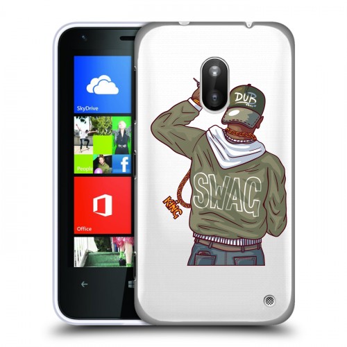 Полупрозрачный дизайнерский пластиковый чехол для Nokia Lumia 620 Прозрачное SWAG
