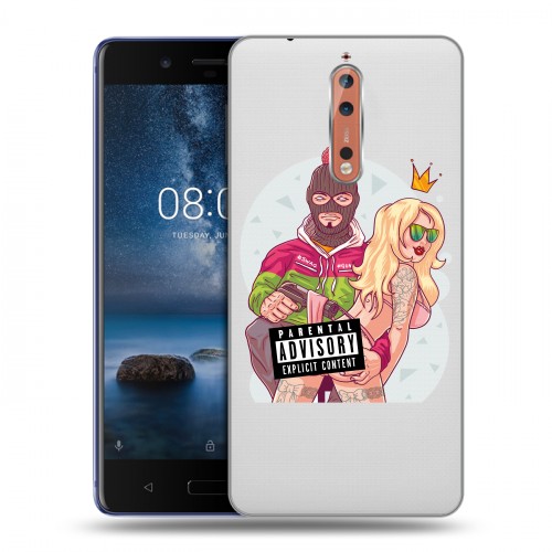 Полупрозрачный дизайнерский пластиковый чехол для Nokia 8 Прозрачное SWAG