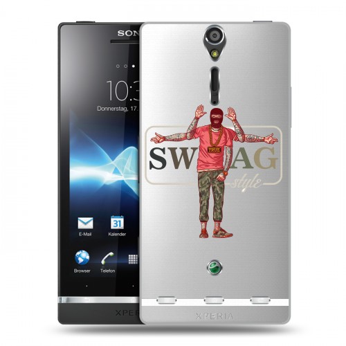 Полупрозрачный дизайнерский пластиковый чехол для Sony Xperia S Прозрачное SWAG