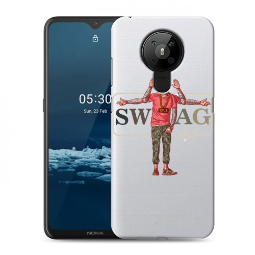Полупрозрачный дизайнерский пластиковый чехол для Nokia 5.3 Прозрачное SWAG