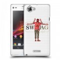 Полупрозрачный дизайнерский пластиковый чехол для Sony Xperia L Прозрачное SWAG