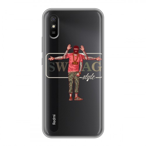 Полупрозрачный дизайнерский силиконовый чехол для Xiaomi RedMi 9A Прозрачное SWAG