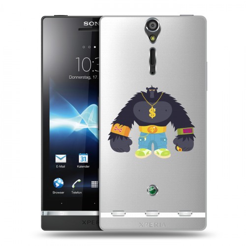 Полупрозрачный дизайнерский пластиковый чехол для Sony Xperia S Прозрачное SWAG
