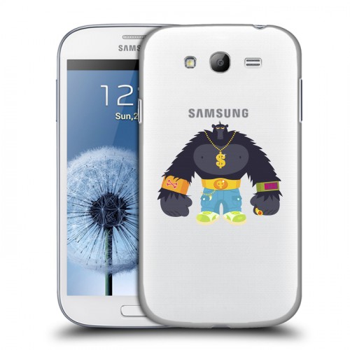 Полупрозрачный дизайнерский пластиковый чехол для Samsung Galaxy Grand Прозрачное SWAG