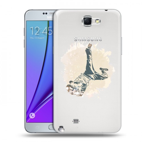 Полупрозрачный дизайнерский пластиковый чехол для Samsung Galaxy Note 2 Прозрачное SWAG
