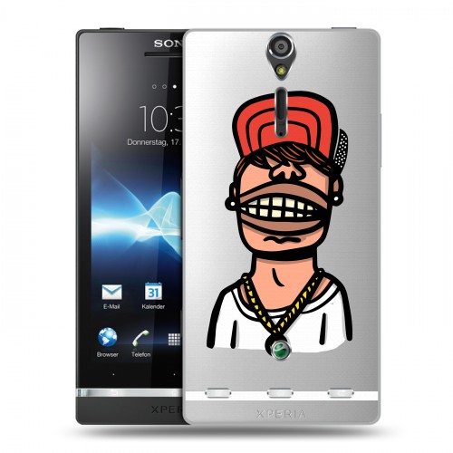 Полупрозрачный дизайнерский пластиковый чехол для Sony Xperia S Прозрачное SWAG