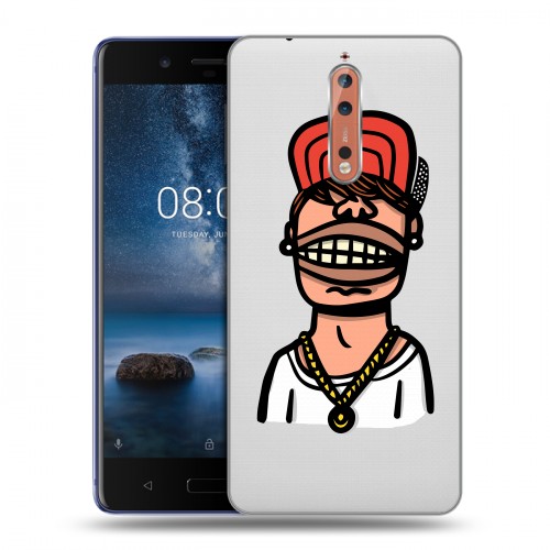 Полупрозрачный дизайнерский пластиковый чехол для Nokia 8 Прозрачное SWAG