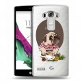 Полупрозрачный дизайнерский пластиковый чехол для LG G4 S Прозрачные щенки