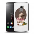 Полупрозрачный дизайнерский пластиковый чехол для Lenovo A7010 Прозрачные щенки