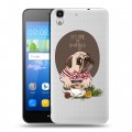 Полупрозрачный дизайнерский пластиковый чехол для Huawei Y6 Прозрачные щенки