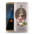 Полупрозрачный дизайнерский пластиковый чехол для ZTE Axon 7 Прозрачные щенки