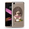 Полупрозрачный дизайнерский пластиковый чехол для LG X Style Прозрачные щенки