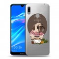 Полупрозрачный дизайнерский пластиковый чехол для Huawei Y6 (2019) Прозрачные щенки