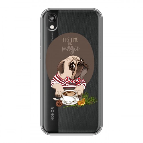 Полупрозрачный дизайнерский пластиковый чехол для Huawei Honor 8s Прозрачные щенки
