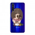 Полупрозрачный дизайнерский пластиковый чехол для Huawei Honor 20 Прозрачные щенки