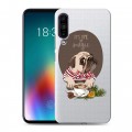 Полупрозрачный дизайнерский силиконовый чехол для Meizu 16T Прозрачные щенки