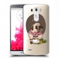 Полупрозрачный дизайнерский силиконовый чехол для LG G3 (Dual-LTE) Прозрачные щенки