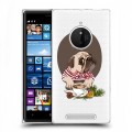 Полупрозрачный дизайнерский пластиковый чехол для Nokia Lumia 830 Прозрачные щенки