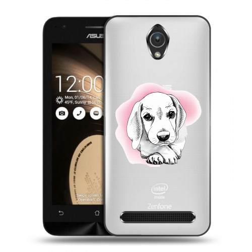 Полупрозрачный дизайнерский пластиковый чехол для ASUS ZenFone Go 4.5 Прозрачные щенки