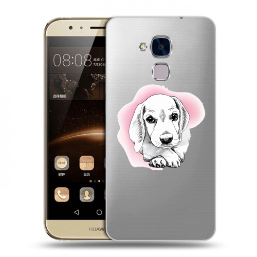 Полупрозрачный дизайнерский пластиковый чехол для Huawei Honor 5C Прозрачные щенки